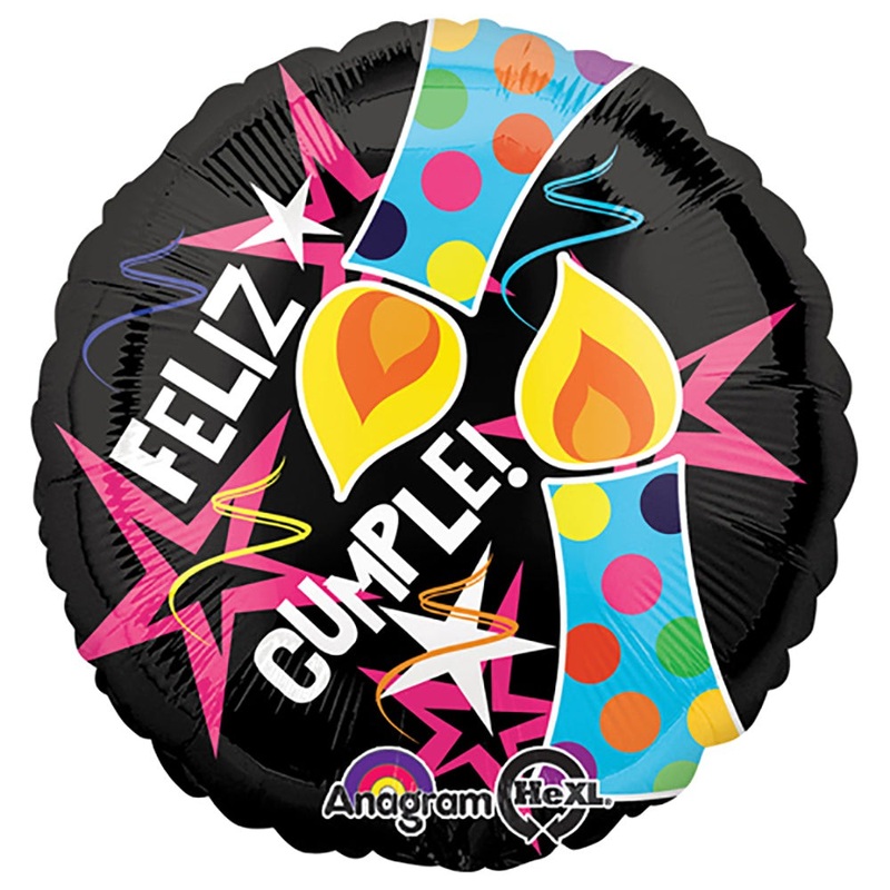 Feliz Cumple Candles And Stars 18 Balloon