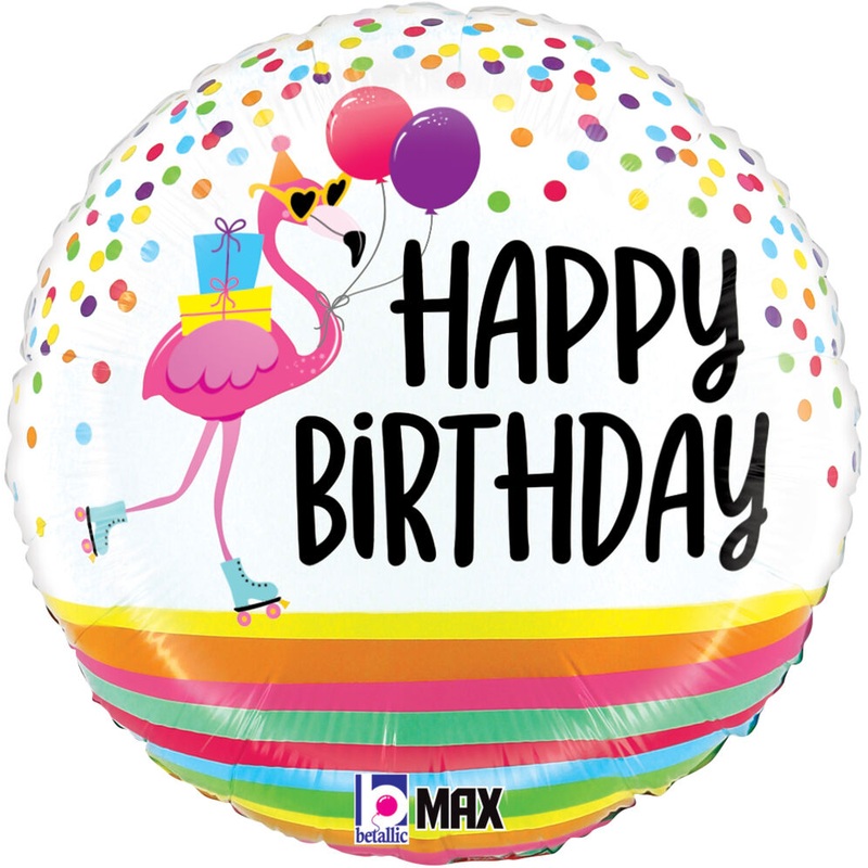 Flamingo Birthday Party 18" Balloon
