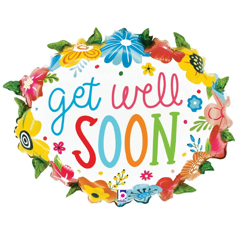 Get Well Floral Wreath 25 Balloon