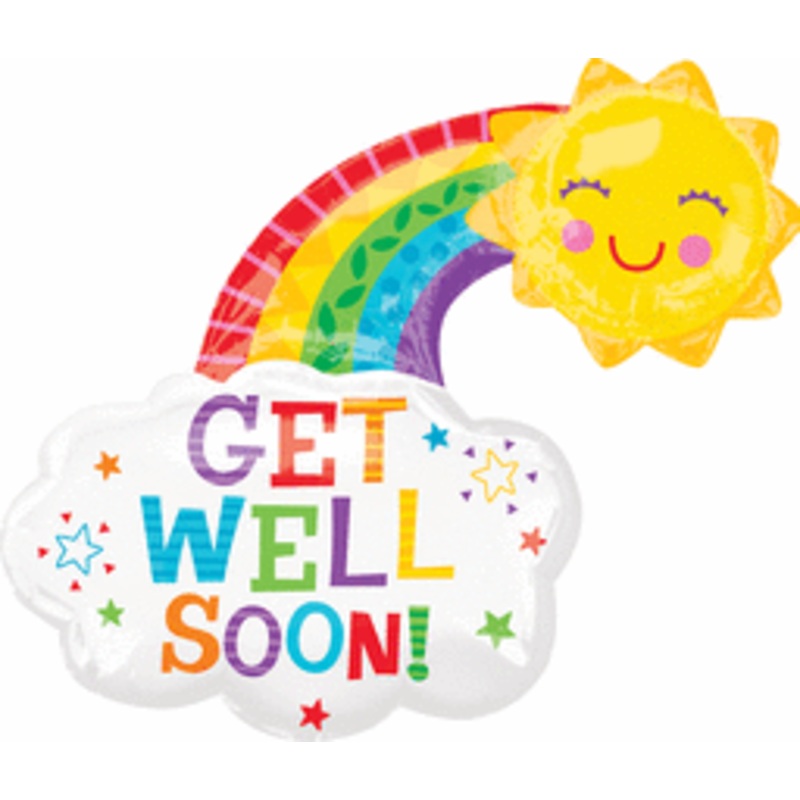 Get Well Soon! Happy Rainbow 30" Balloon