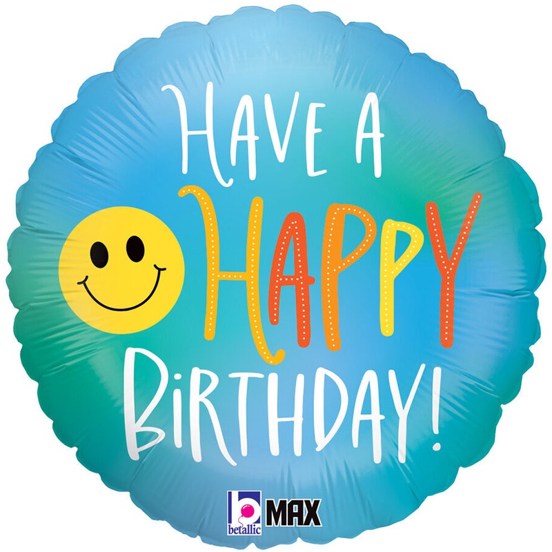 Happy Birthday Smiley 18" Balloon