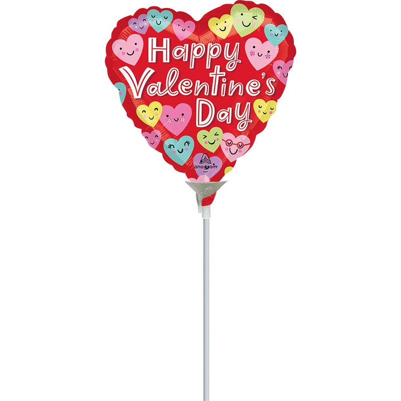 Happy Hearts Valentine 4" Air-fill Balloon (requires heat sealing)