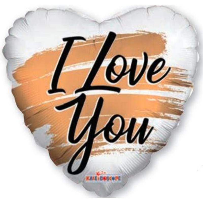 I Love You Gold Brush 18 Balloon