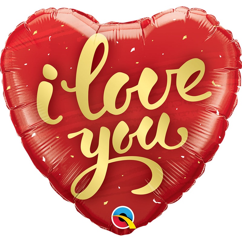 I Love You Gold Script 18 Balloon