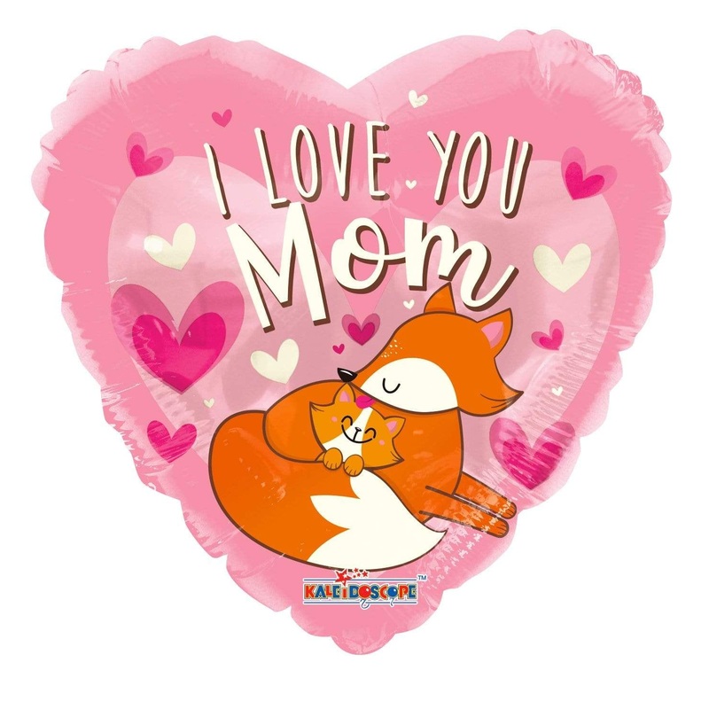 I Love You Mom Fox & Kit 18 Balloon