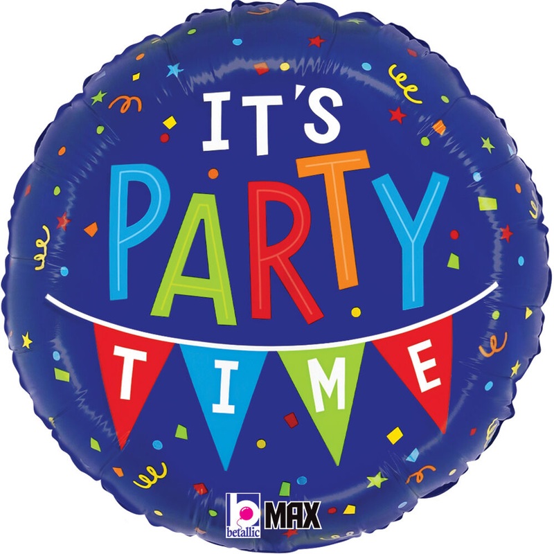 It's Party Time Confetti Banner 18" Balloon