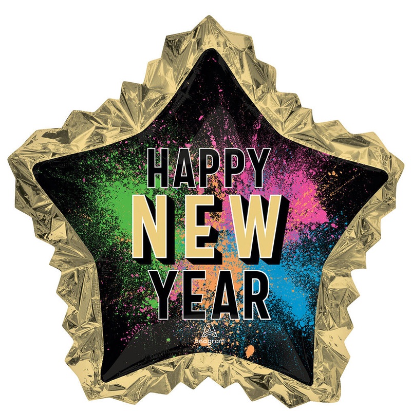 New Year Glow Star 34" Balloon