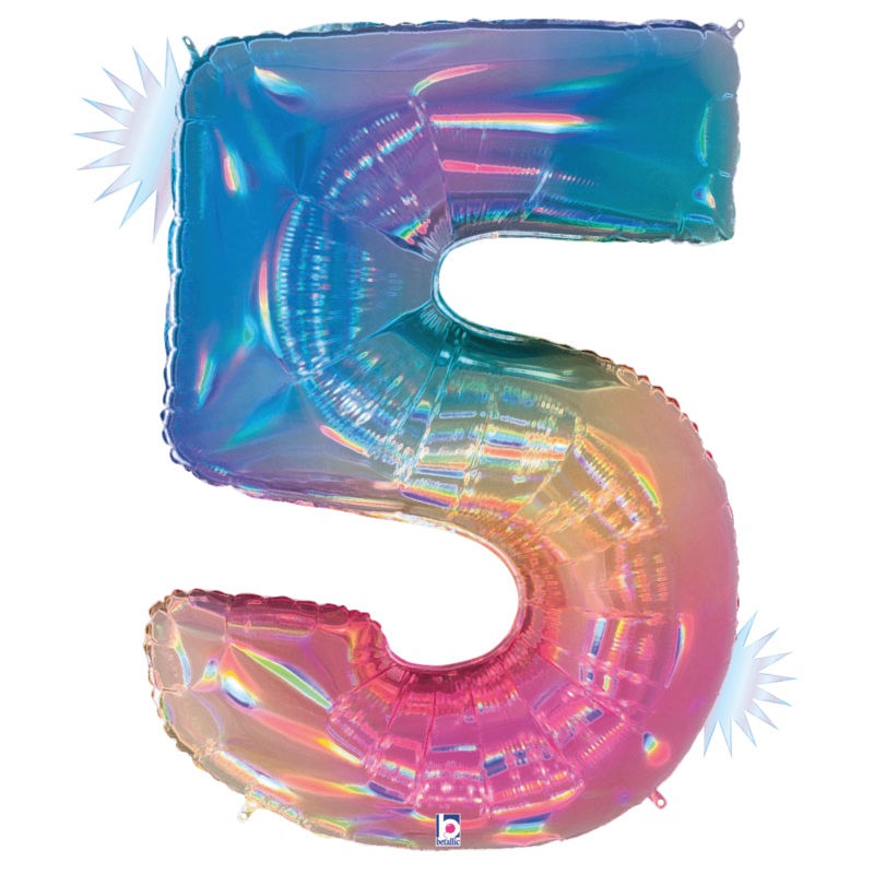 Rainbow Opal Number 5 34 Balloon