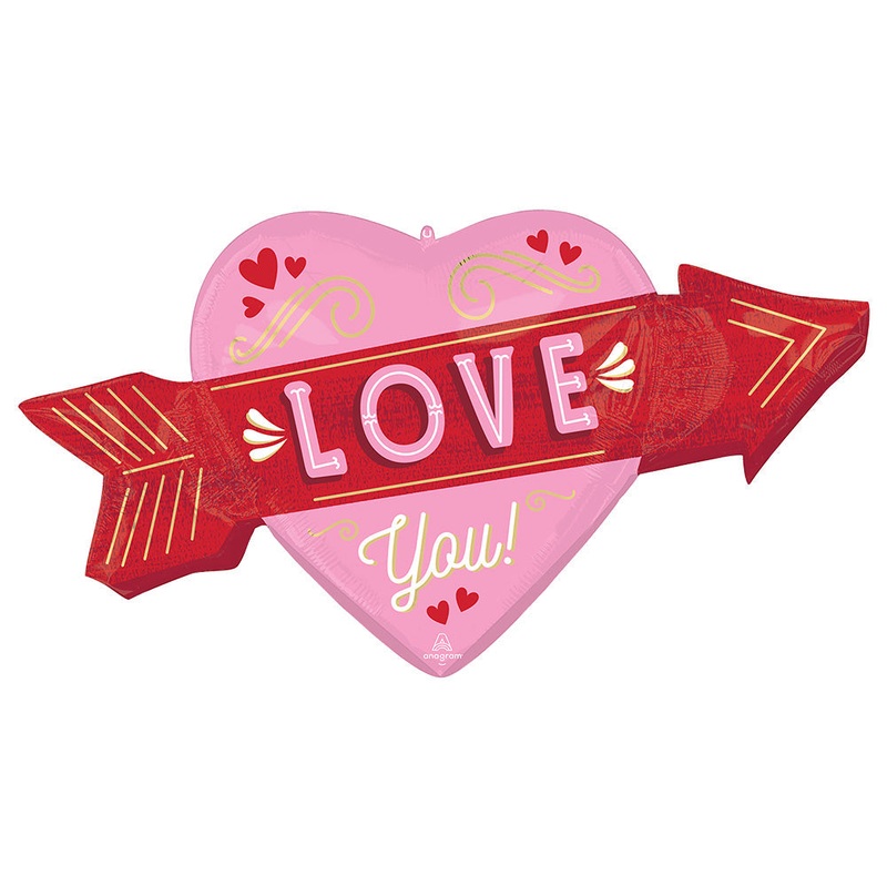 Retro Love Arrow 42 Balloon