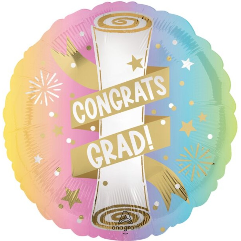 Satin Pastel Congrats Grad 18 Balloon