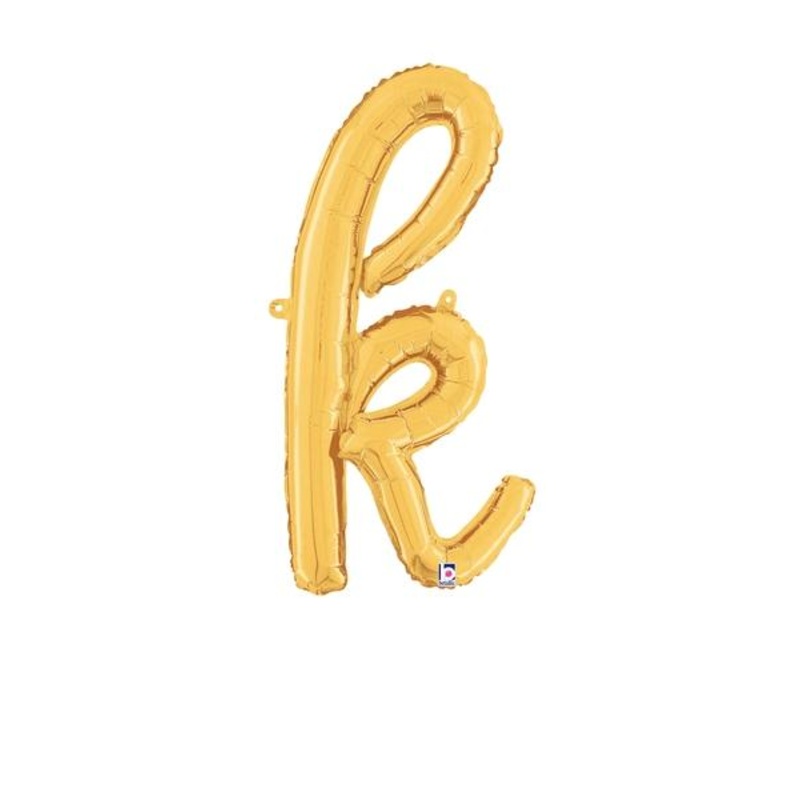 Script Cursive Balloon Letter K Gold