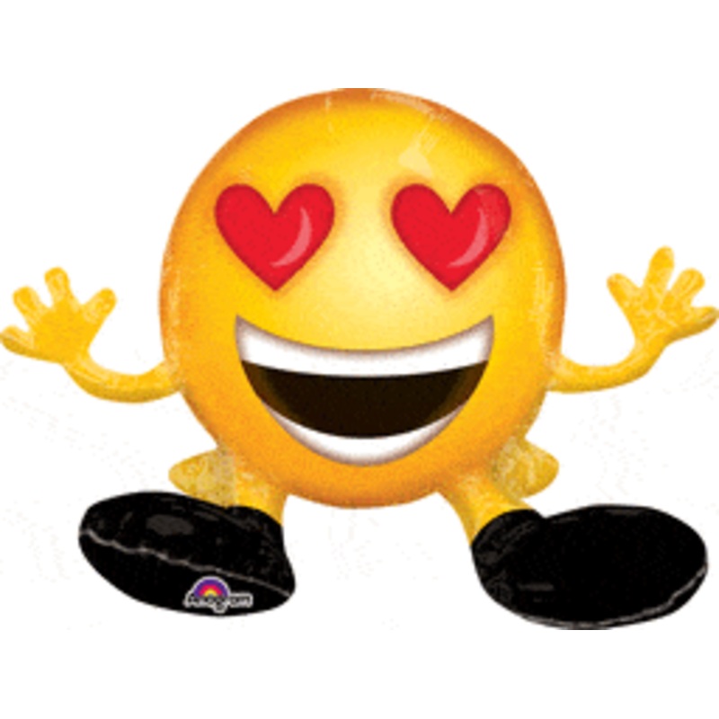 Sitting Heart Eyes Emoticon 19 Balloon