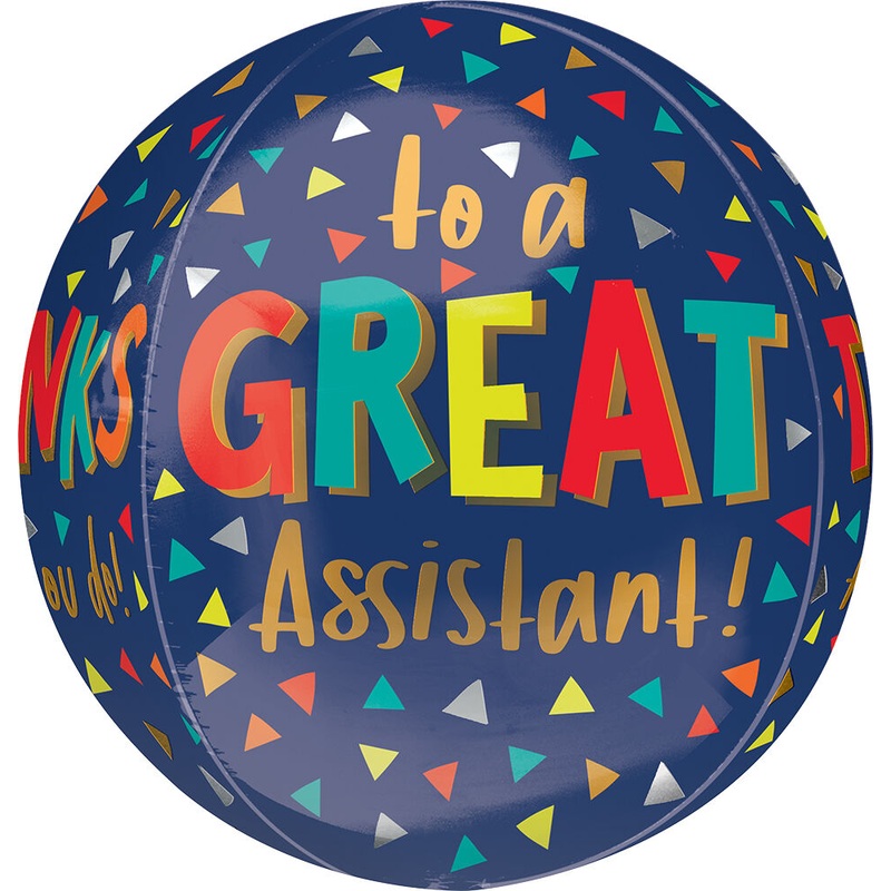 To A Great Assistant! Assistants Day Blue Orbz 16" Balloon
