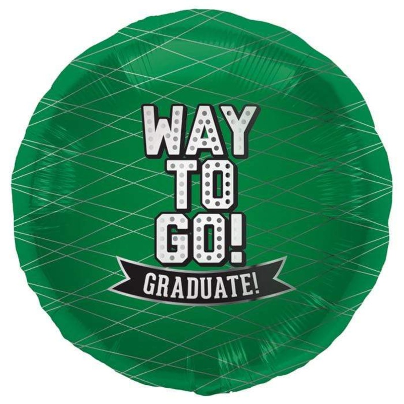 Way To Go Graduate! Green 18 Balloon