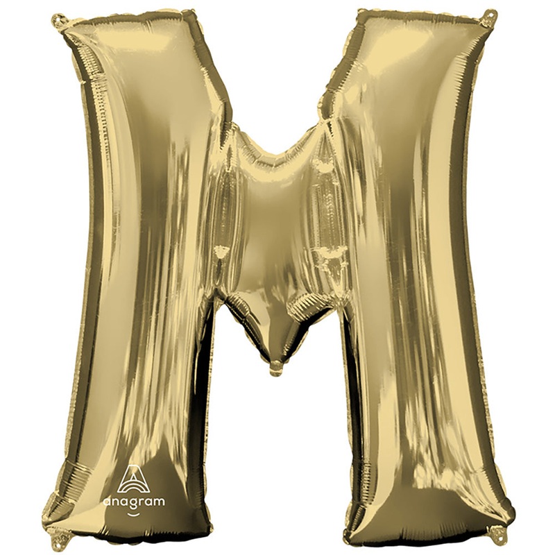White Gold Letter M 34 Balloon