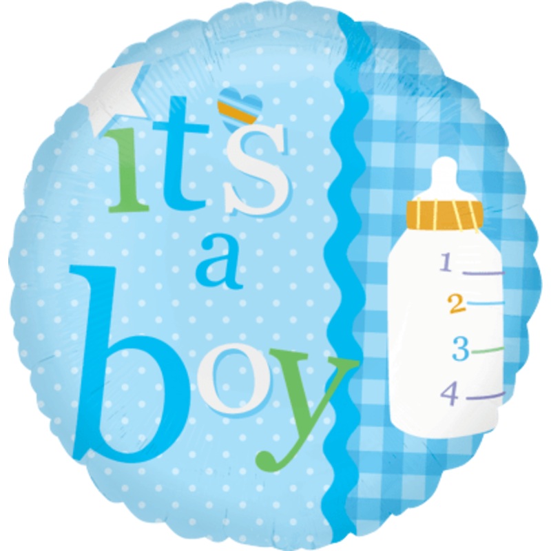 18" Its a Baby Boy Bottle Foil Balloons