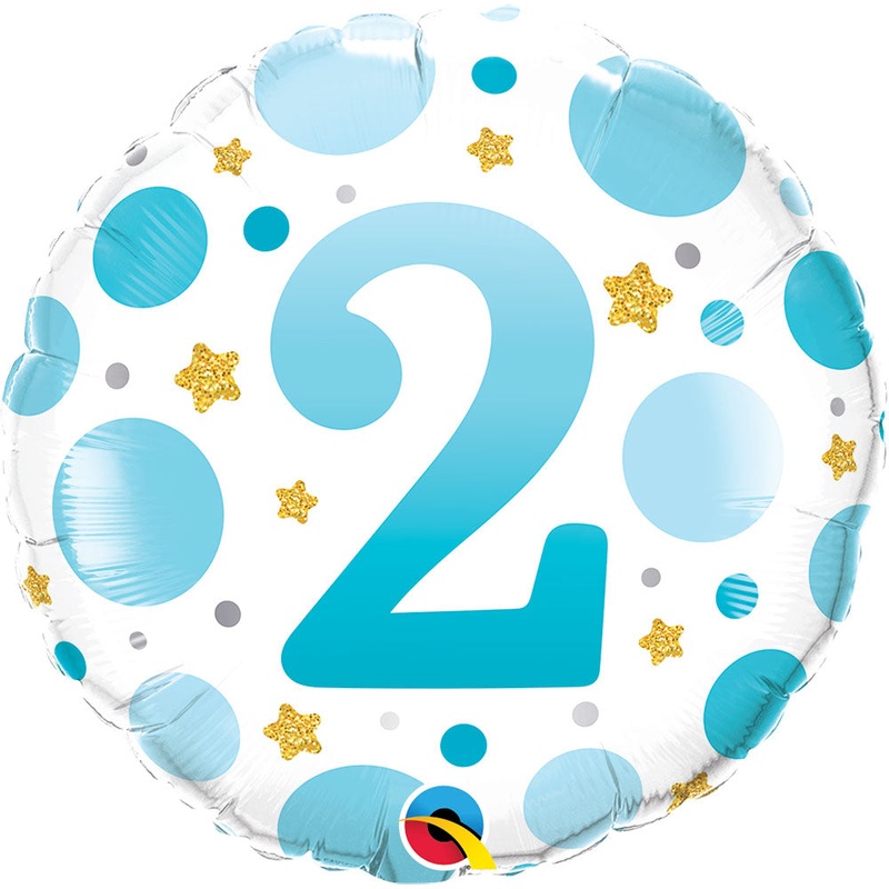 Age 2 Blue Dots 18 Balloon