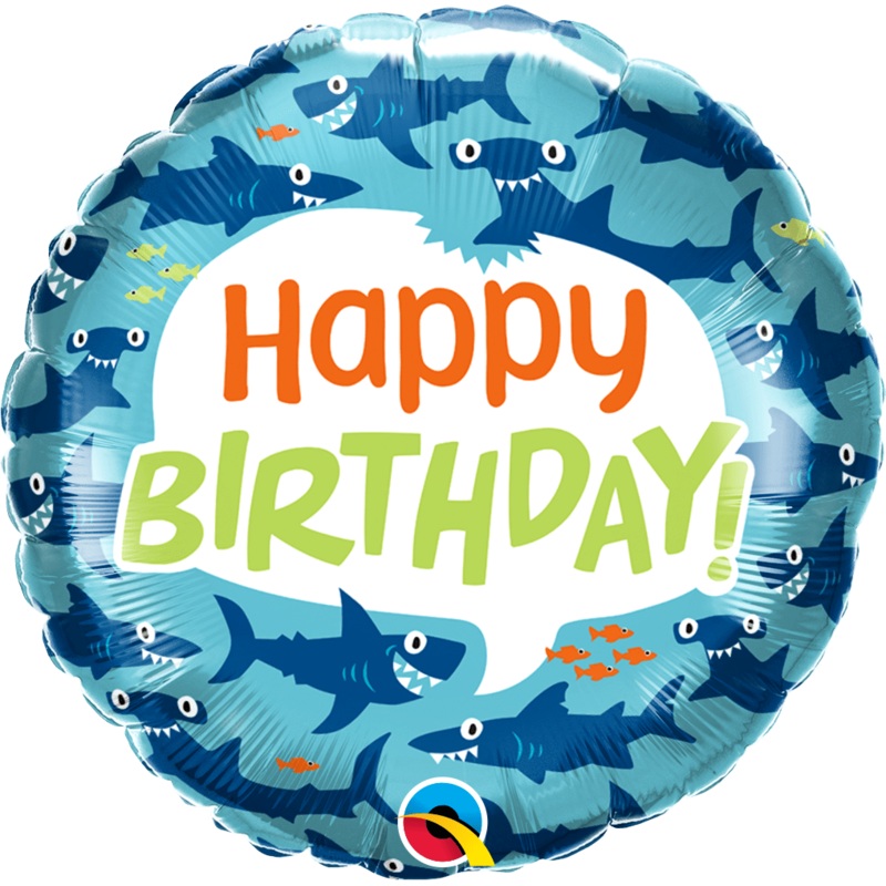 Birthday Fun Sharks 18 Balloon