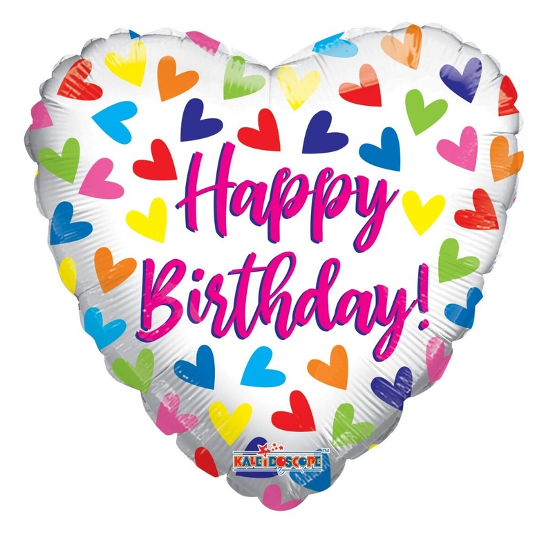 Birthday Hearts 9" Air-fill Balloon (requires heat sealing)