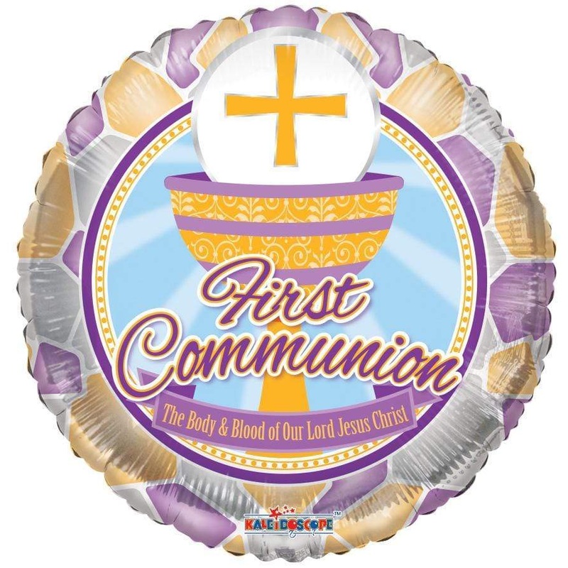 First Communion Stained Glass 18 Balloon