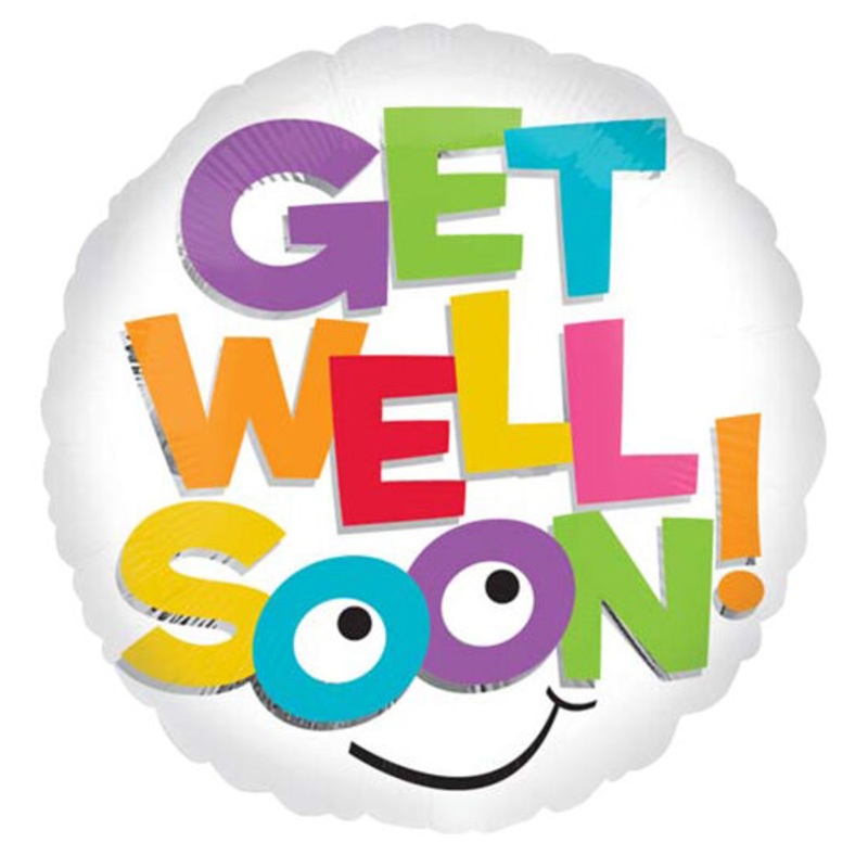 Get Well Colorful Letters 2 Sided 18" Balloon