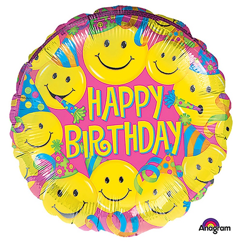 Happy Birthday Smileys 18 Balloon