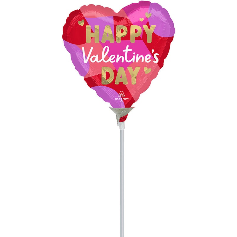 Happy Valentine's Day Blocking Brights 4" Air-fill Balloon (requires heat sealing)