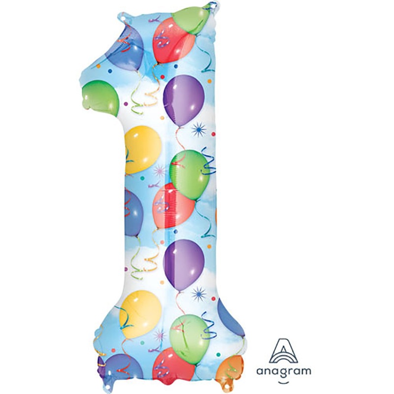 Number 1 - Anagram - Balloons & Streamers 34 Balloon