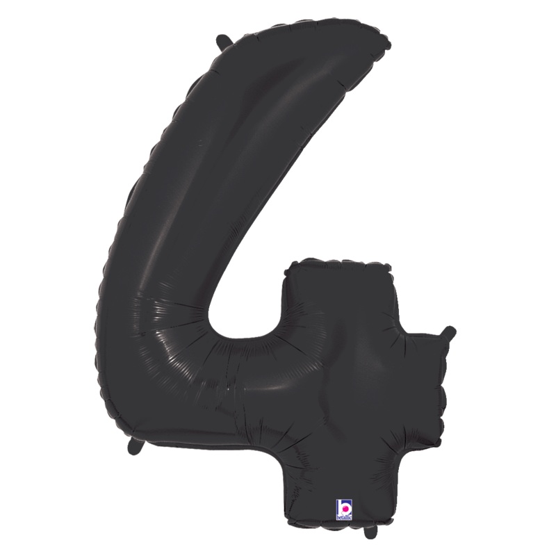 Number 4 Black 34 Balloon