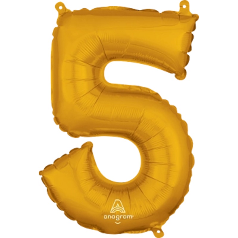 Number 5 Gold 16" Balloon