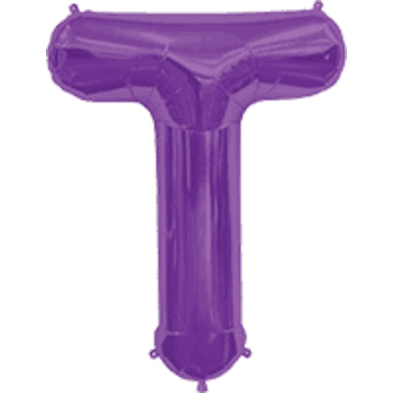 Purple Letter T 34 Balloon