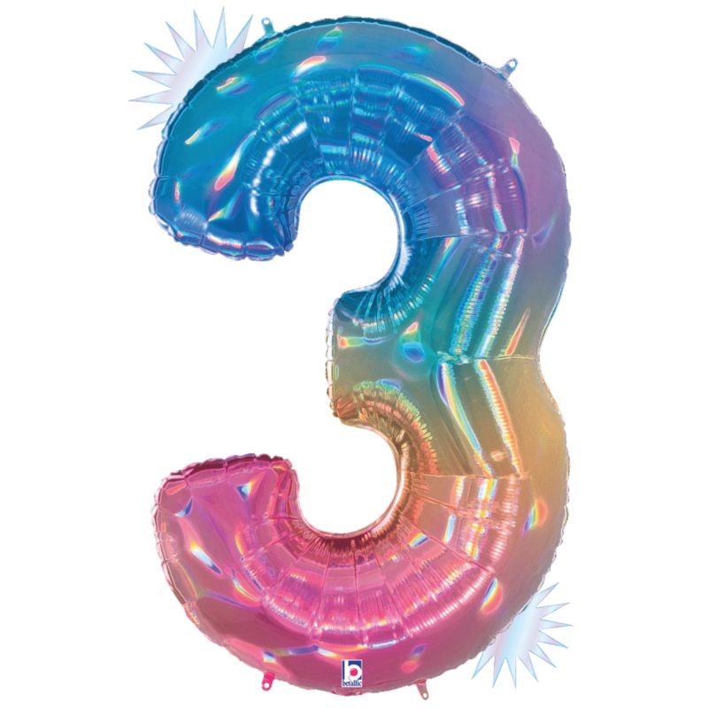 Rainbow Opal Number 3 34 Balloon