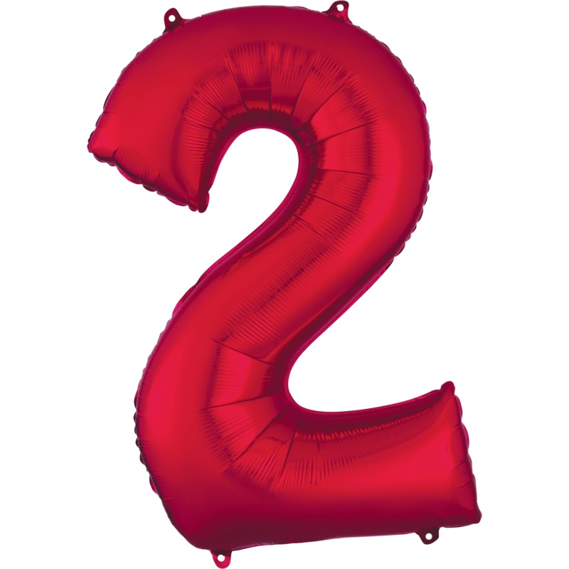 Red Number 2 34 Balloon