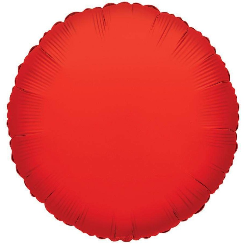 Red Round 18 Metallized Balloon