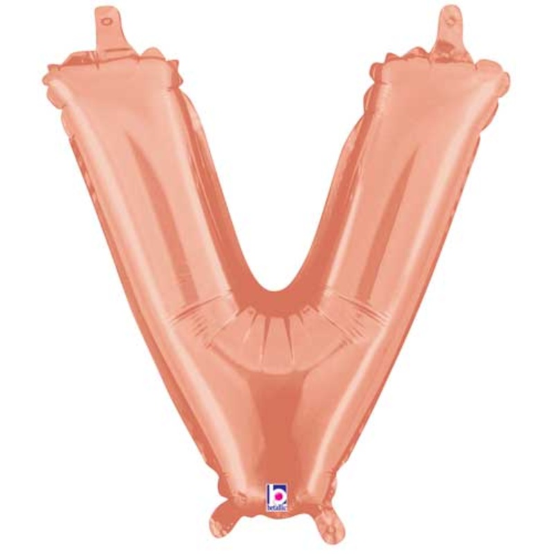 Rose Gold Letter V 14 Balloon