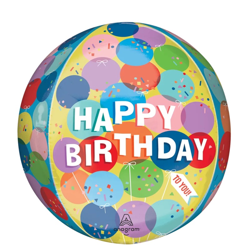 Sunny Balloons Birthday Orbz 16 Balloon