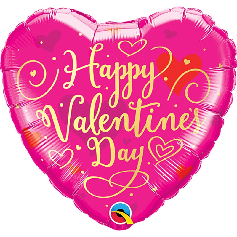 Valentine's Day Gold Script 18 Balloon