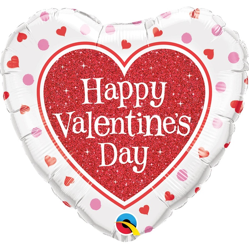 Valentine's Red Glitter Heart 18 Balloon