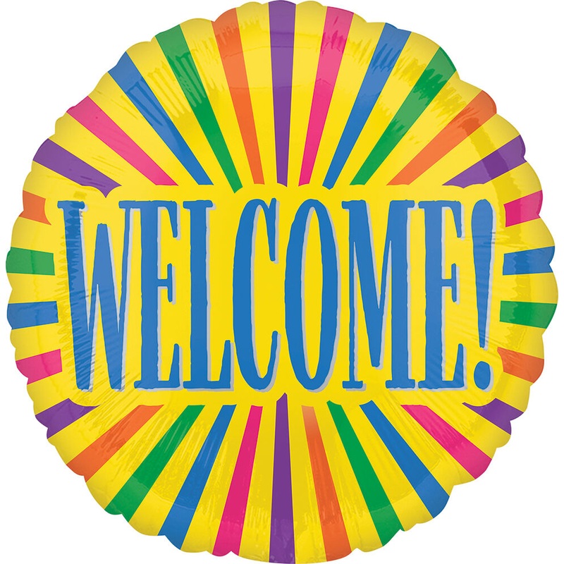 Welcome Burst Yellow 18" Balloon