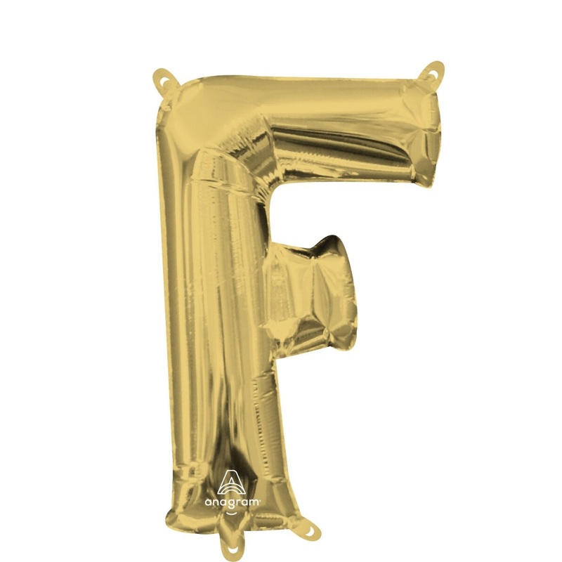 White Gold Letter F 16" Balloon