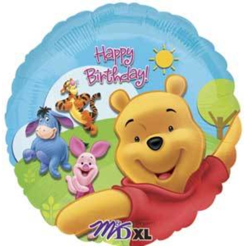 18" Pooh and Friends Sunny Happy Birthday Foil Balloons