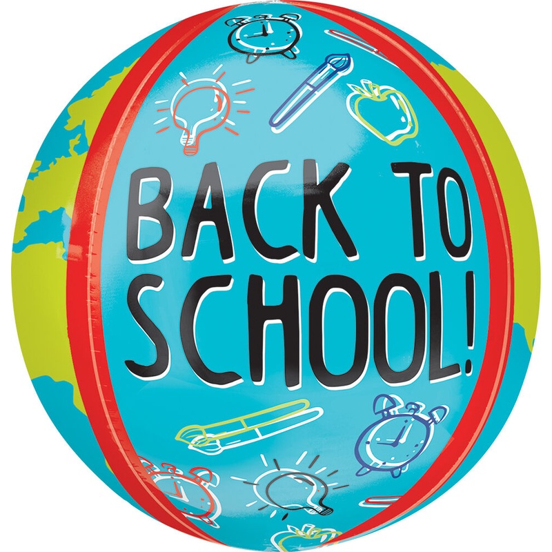 Back To School Globe Orbz 16" Balloon