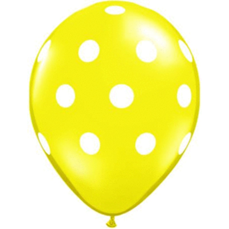 Big Polka Dot - Citrine Yellow 11 Latex Balloons (50 count)