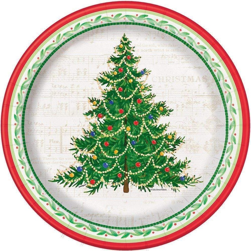 Classic Christmas Tree Plates 10.25 (8 count)