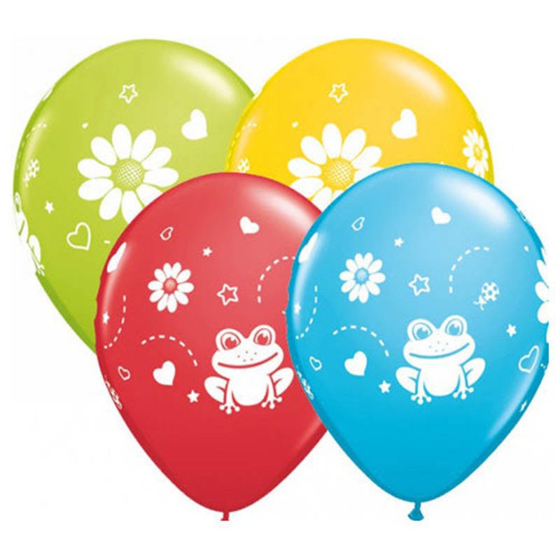 Frogs & Daisies 11 Latex Balloons (50 count)