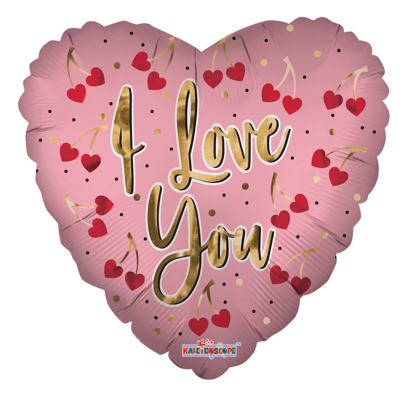 I Love You Cherries Heart 18 Balloon
