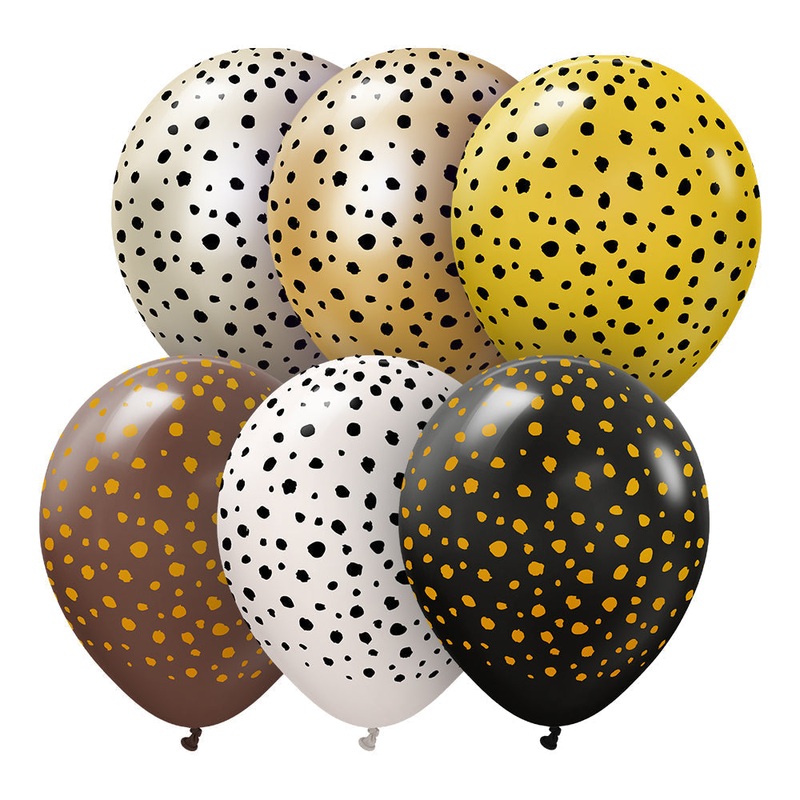 Kalisan Safari Cheetah - Assortment 12 Latex Balloons (6 count)