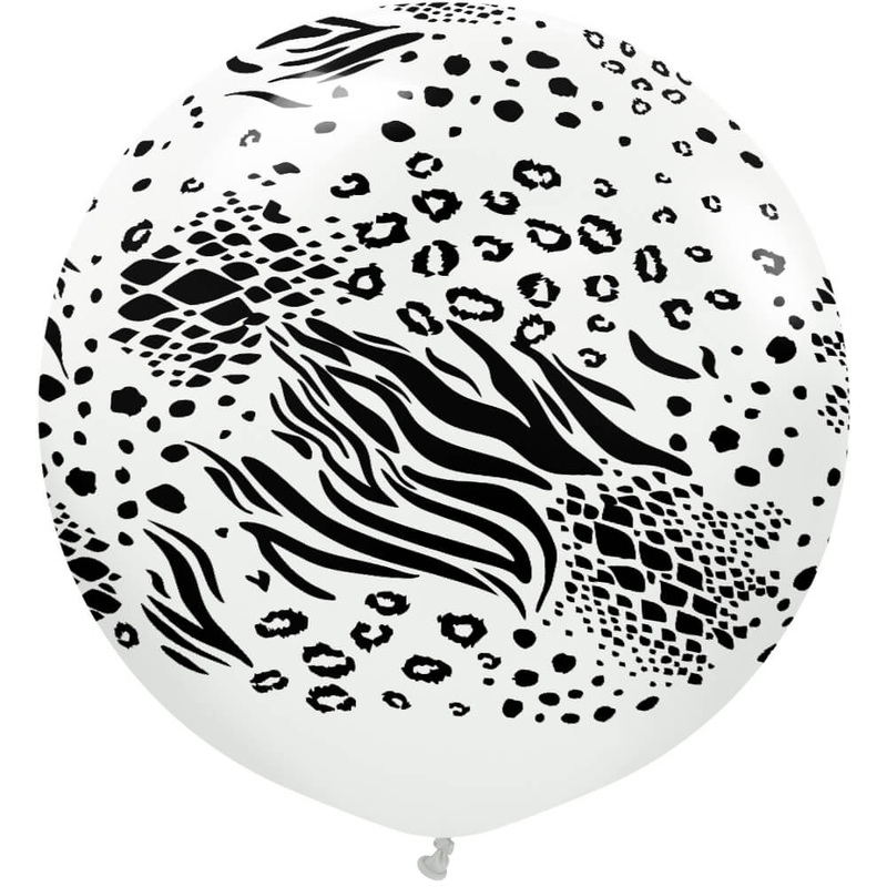 Kalisan Safari Mutant - White W/ Black Ink 24 Latex Balloon