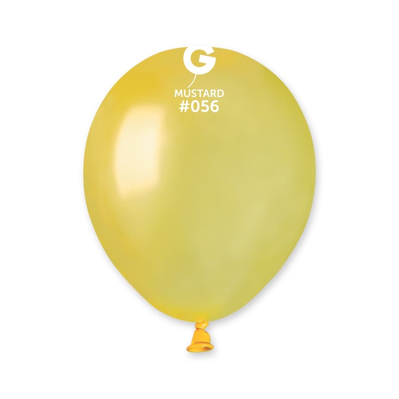 Metallic Metal Mustard 5 Latex Balloons (100 count)