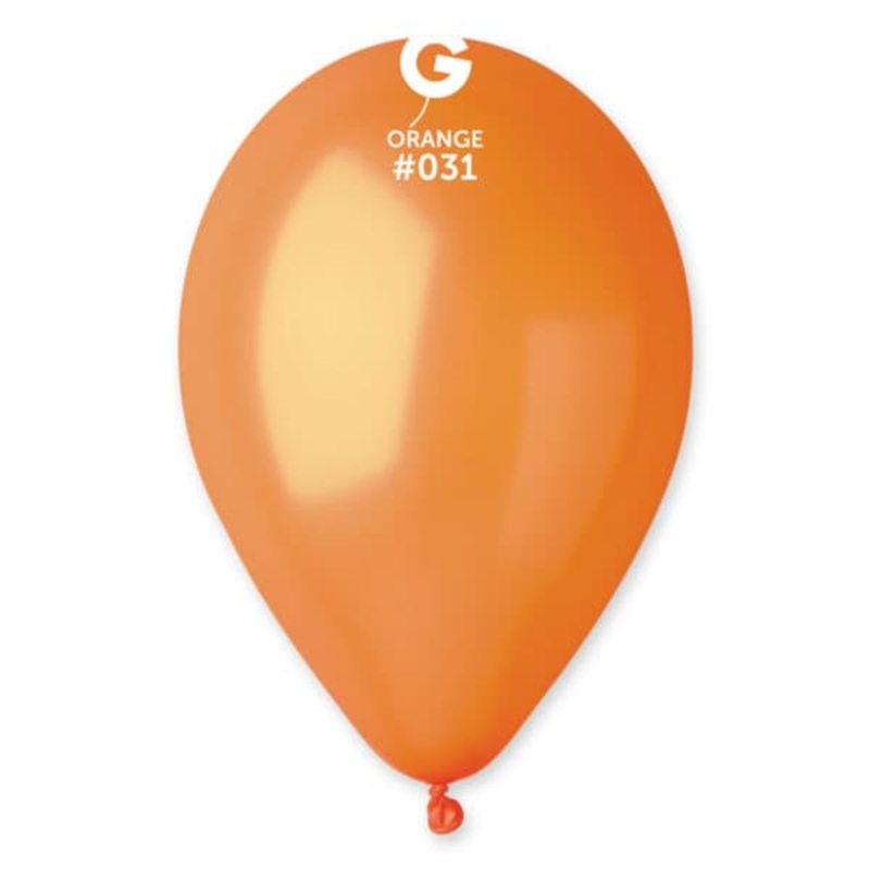 Metallic Metal Orange 12 Latex Balloons (50 count)